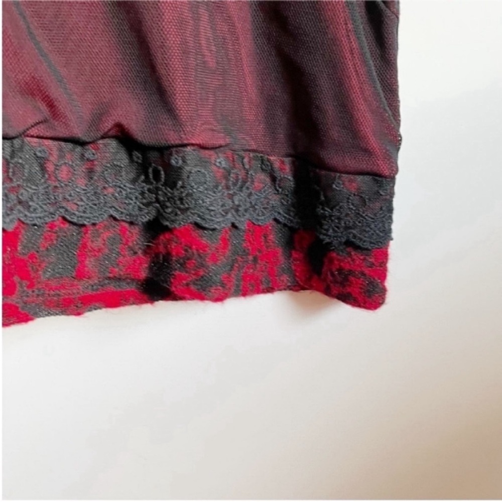 Dolcezza dress red black art to wear mesh sheer lace embroidered - Picture 4 of 9